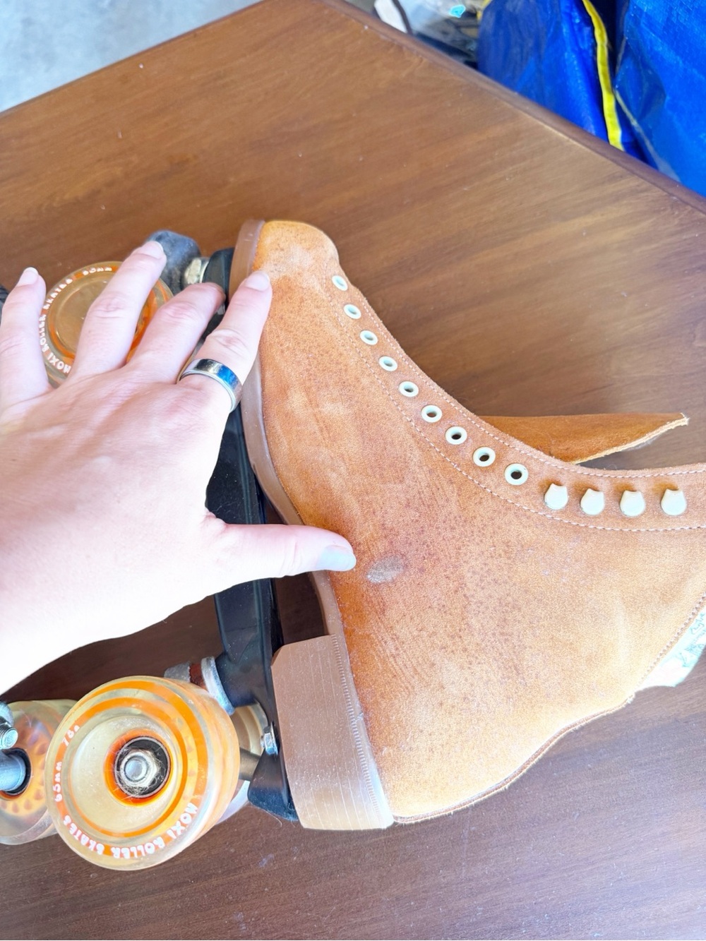 MOXI Lolly Skates Orange Suede Roller Skate - Picture 8 of 9